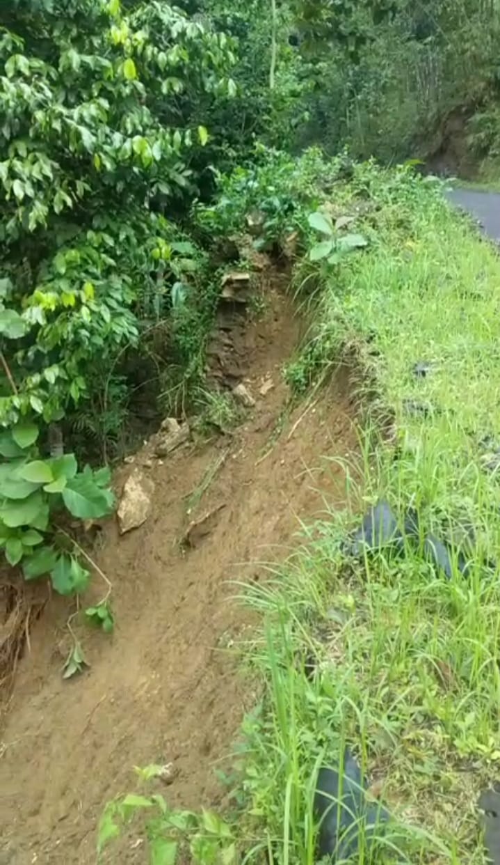 Akibat Hujan Deras, Tebing Longsor di Sangkrek